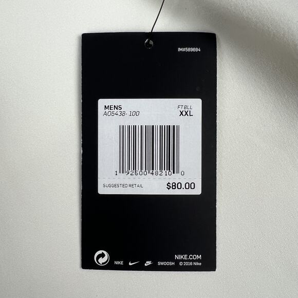 NWT Nike Dri Fit Collared Short Sleeve White Lightweight Polo Shirt Mens 2XL - Picture 2 of 11